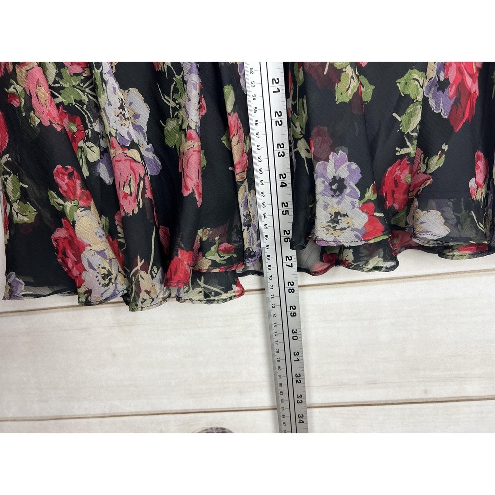 Lauren Ralph Lauren Blouse Skirt Set Womens Medium Floral Sheer Ruffle Whimiscal - Picture 13 of 13